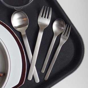 日本制燕三条简约复古飞机餐食不锈钢牛排黄油刀西餐意面餐叉蛋糕