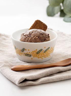 日本制MINORU含羞草北欧小花飞鸟平底饭碗酸奶麦片水果甜品汤碗