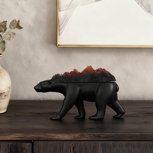 中古风趣味北极熊创意手办摆件样板间酒店和主题艺术客厅儿童房