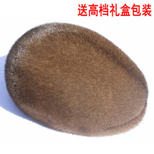 冬季新款进口整皮水貂帽子 貂皮男帽 中老年貂绒皮草护耳前进帽子