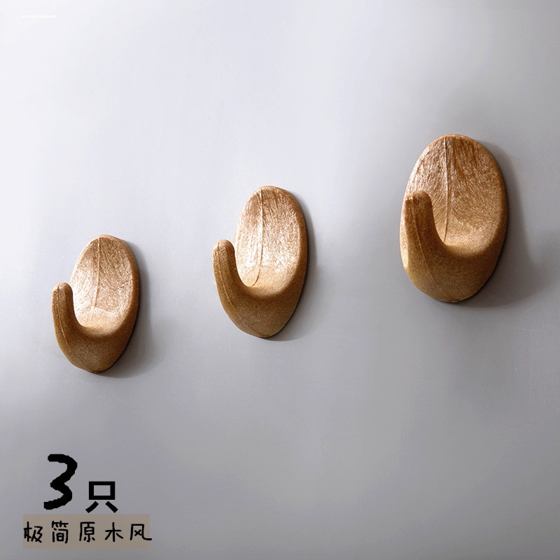 强力仿木纹背胶粘挂钩无痕宿舍门后粘钩粘墙壁粘挂式粘贴承重