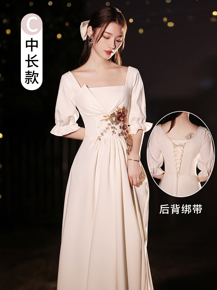  White long tube top, mid-length, puff sleeves+XXXL  
