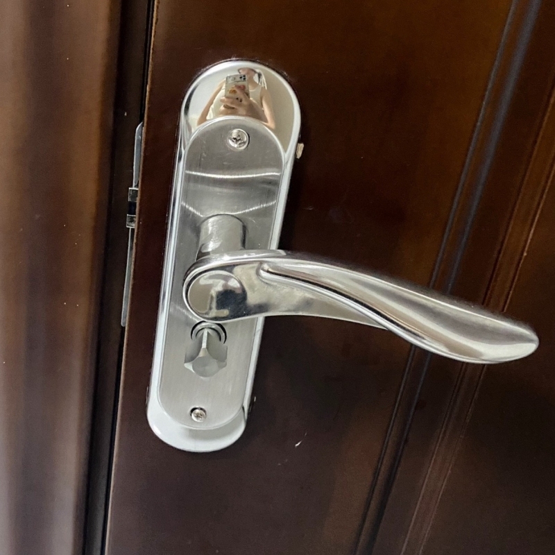 卧室家用房间老款执手不锈钢室内通用静音面板木门锁具把手整套