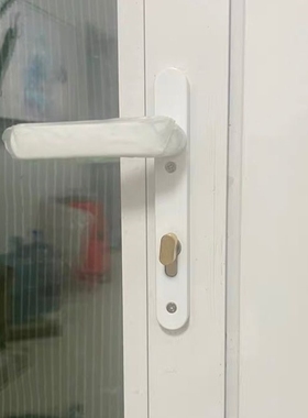 锁具塑钢传动锁三孔门拉手塑钢门白色执手锁入户断桥铝门把手