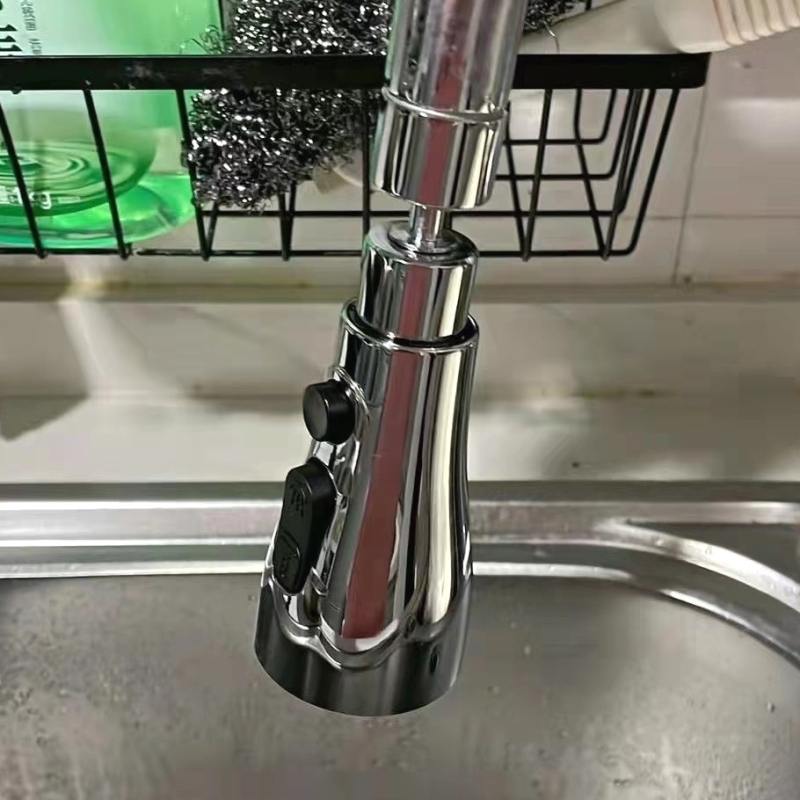 过滤器防溅水快接家用万能抽拉花洒旋转接头起泡器万向神器水嘴