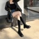 羊皮版 不过膝长靴女白色V口长筒靴弹力软皮高筒靴子显瘦骑士靴女