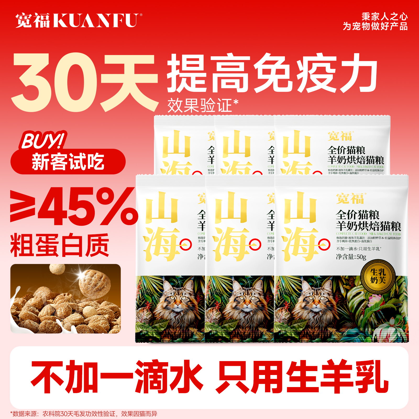 【30天提高免疫】宽福烘焙猫粮