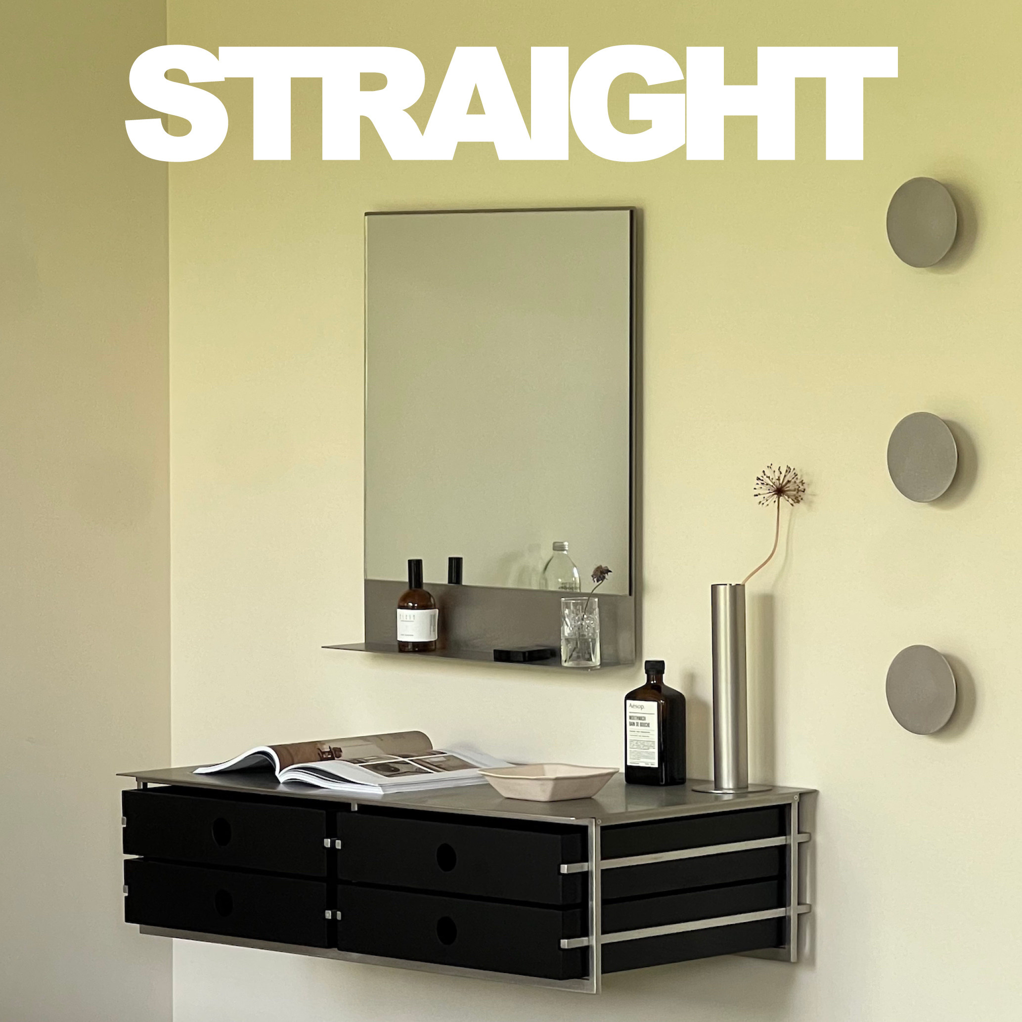 STRAIGHT原创【上墙款】黑色白橡木化妆柜梳妆台书桌实木不锈钢,住宅家具,斗柜,淘宝优惠券,粉丝福利购,淘宝优惠卷