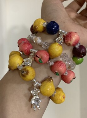 ins风韩国趣味仿真苹果手串创意小众设计感手链精致个性百搭新品