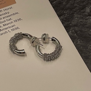 区区欧阳同款2025年新款潮耳环女轻奢高级感小众设计感纯银耳钉