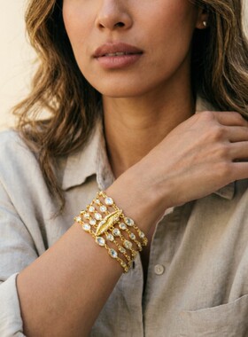 欧美重工复古轻奢多排链条闪钻嘴唇手链气质时尚精致高级感手饰女