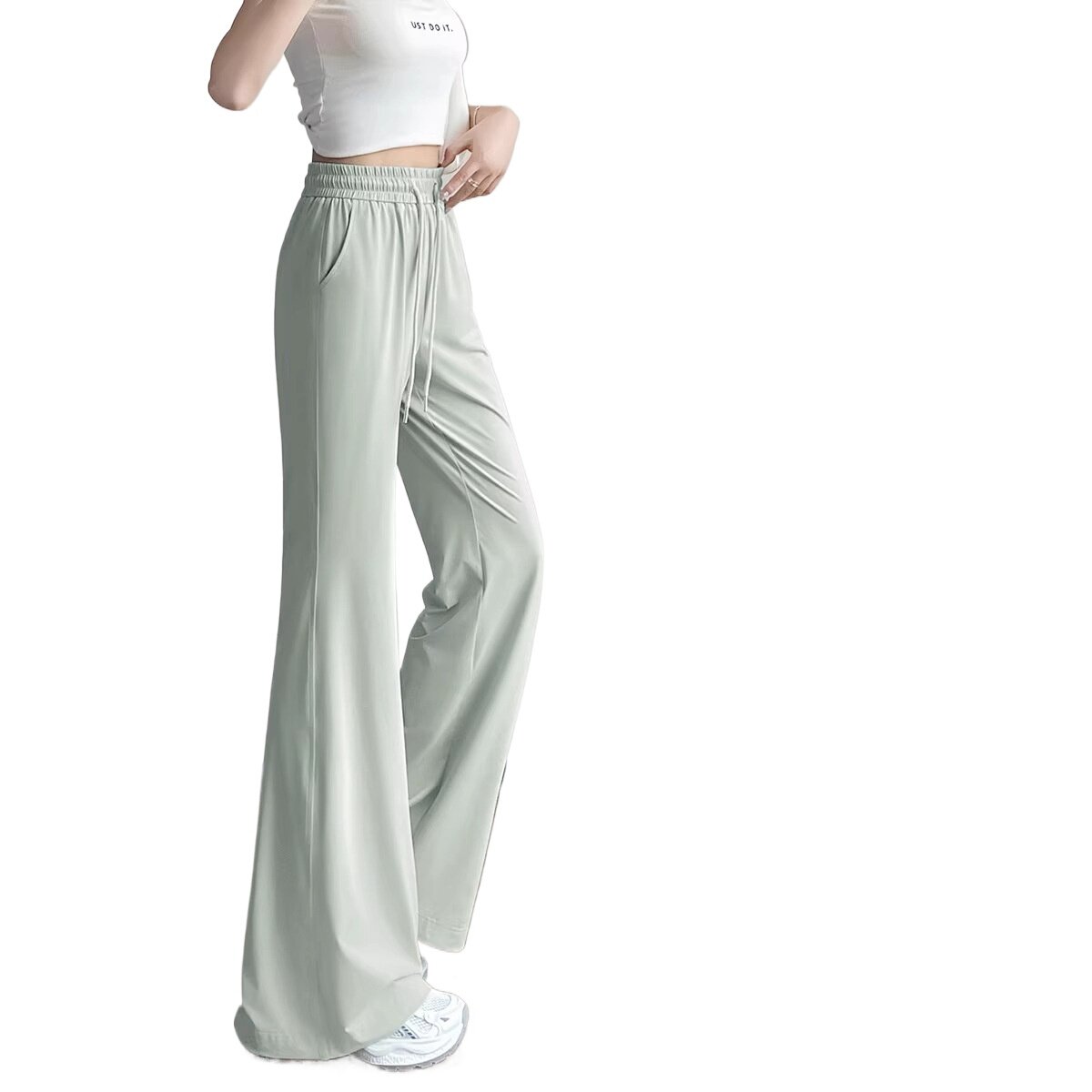 微喇裤子女款2026夏季高腰窄版阔腿冰丝休闲小个子运动防晒卫裤