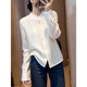 杏色上衣女2026早春淑女百搭减龄风显瘦衬衫 新中式 雅致高端气质款