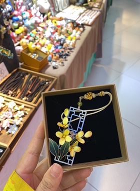 非遗绒花中秋桂花挂件车挂包挂