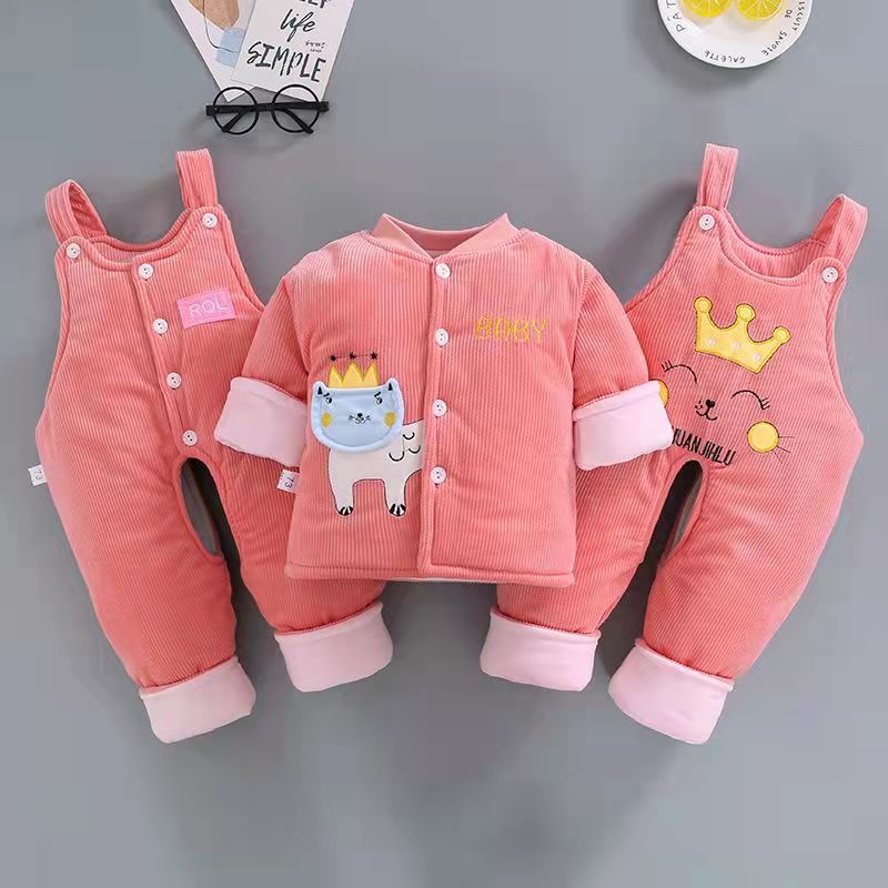 冬季6个月婴儿背带裤加厚