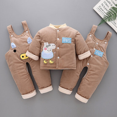 冬季宝宝套装女0一1岁婴儿衣服新生儿男女秋冬天加厚棉衣卡通冬装
