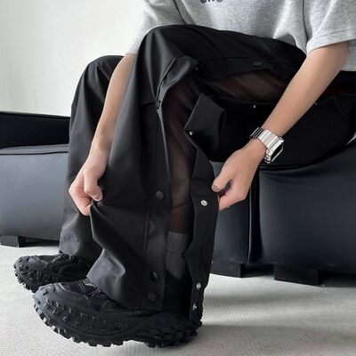 网眼透气速干排扣冲锋裤男夏季美式户外登山裤潮流休闲运动裤子男