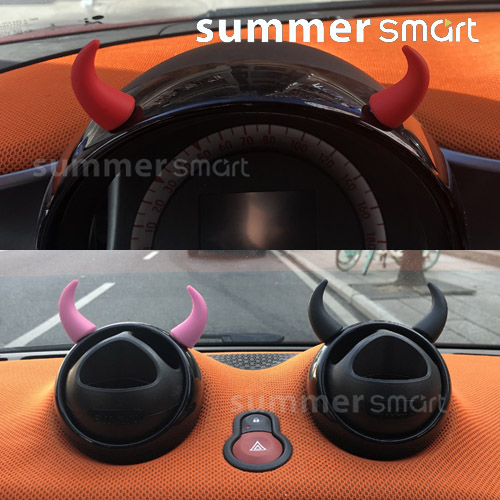 smart汽车内饰装饰卖萌恶魔车贴