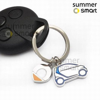 适用于09-24款Smart汽车  专用钥匙扣 车标挂件汽车钥匙扣钥匙链