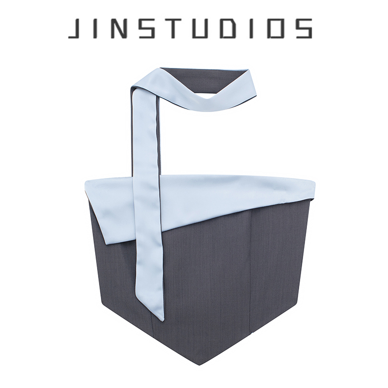 2025夏设计感个性系带项圈撞色露肩抹胸背心修身显瘦露背辣妹上衣