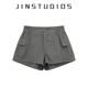 百搭显瘦阔腿热裤 JIN自制25夏美式 短裤 口袋松紧高腰工装 复古个性