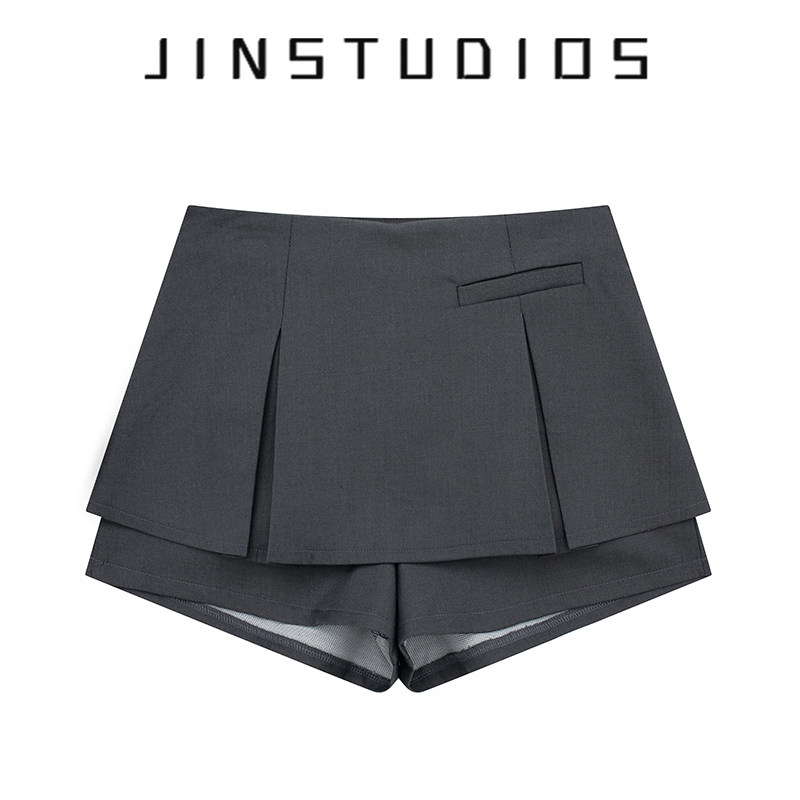 美式辣妹风防走光修身百褶短裙