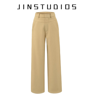 显瘦百搭宽松直筒长裤 裤 拼接加绒阔腿西装 2025冬纯色通勤老钱个性