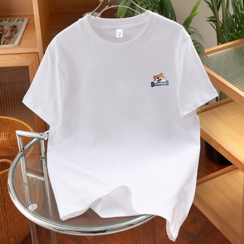 2026夏季新款纯棉圆领短袖T恤男女同款宽松时尚小众ins印花短袖T
