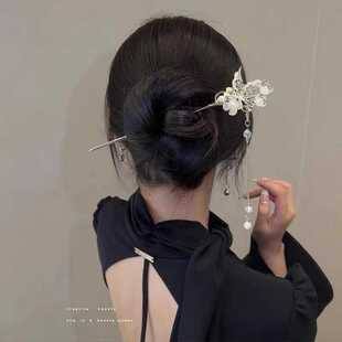 蝴蝶气质古风步摇发簪高级感汉服复古发饰发钗女中式盘发流苏簪