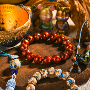 【设计师系列】普琳丝天然水晶文玩多层工艺大漆diy手链手串女