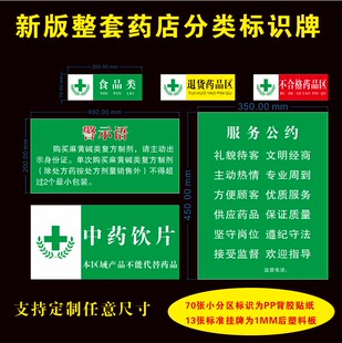 药店分类分区标识牌全套药房分类标示贴纸标签非处方药区域牌定制