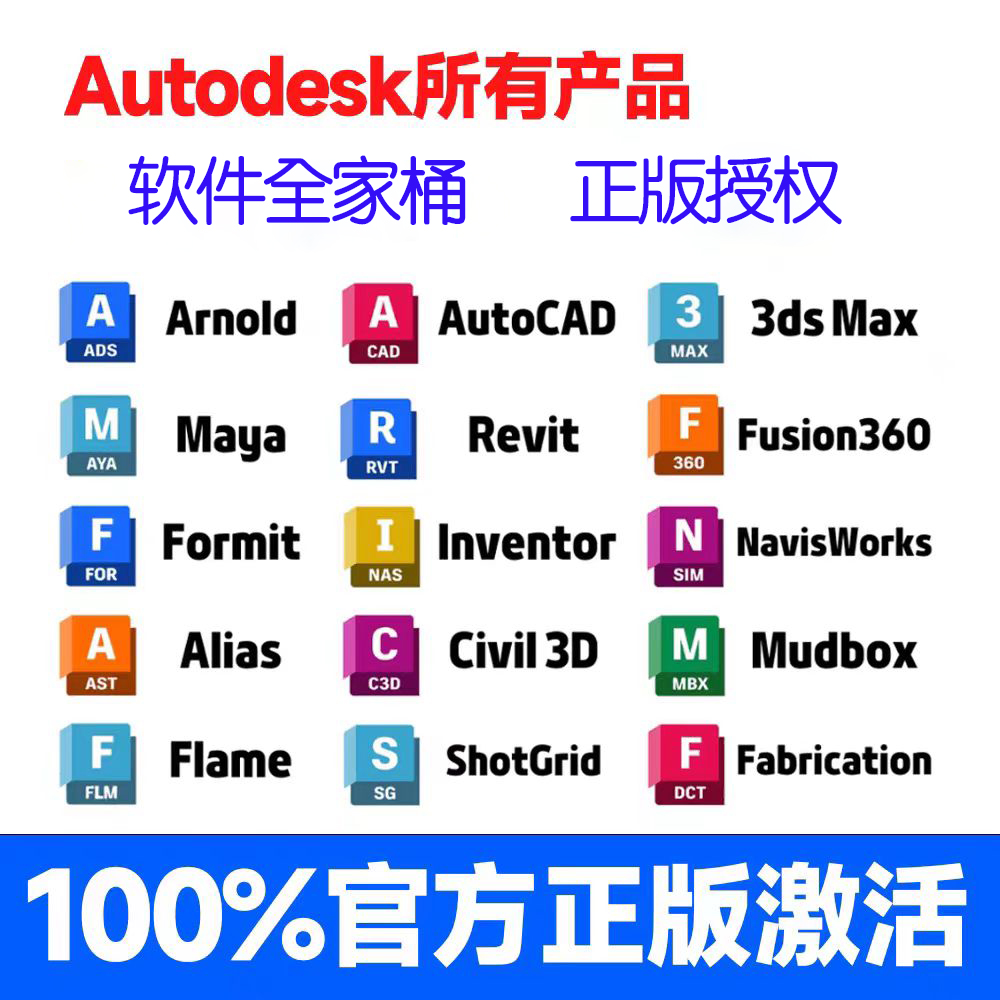 Autodesk软件正版全家桶激活 Civil3d Autocad Revit maya 3dsmax