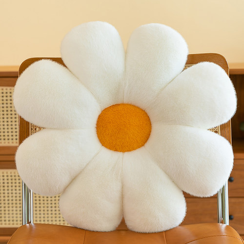 花朵坐垫屁垫欧貂兔毛绒花抱枕