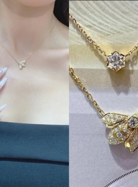 蜜蜂项链女轻奢锁骨链新款高端轻奢侈颈链配饰男女情侣吊坠定情物