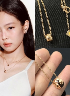 金珍妮jennie同款项链女轻奢锁骨链明星气质高端吊坠两件套脖配饰