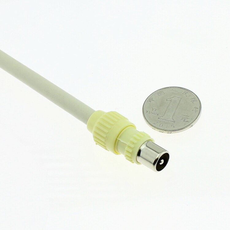 有线电视自制天线头 视频射频线插头 竹节头 RF公头 9.5 TV接头