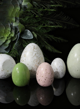 仿真彩蛋装饰摆件复活节蛋形工艺品家居桌面氛围感装饰品