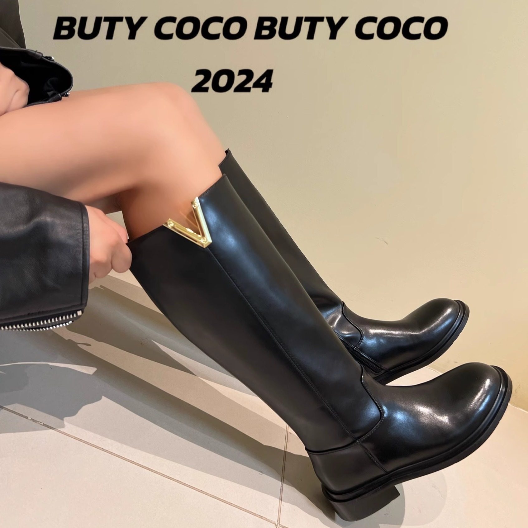 2024马丁靴女款秋季新款平底流行时尚百搭真皮英伦风骑士2028-83