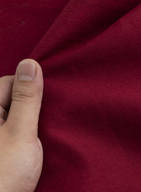 鸽红色牛仔布料微弹力微厚春秋意大利土耳其水洗高档丹宁纯棉高端