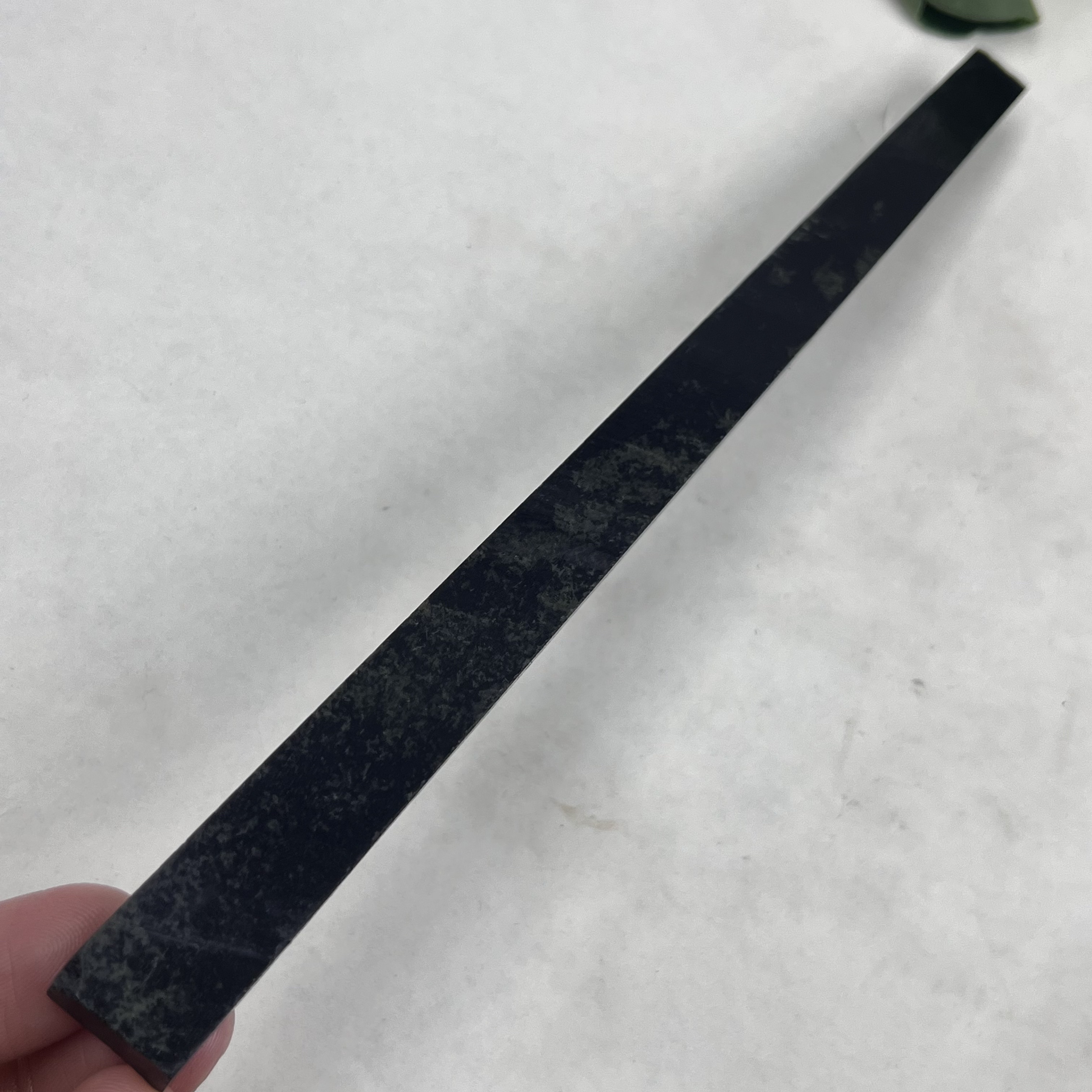 新疆和田玉青玉长条发簪料边角料细条镇尺下 脚料玉簪包邮长168mm