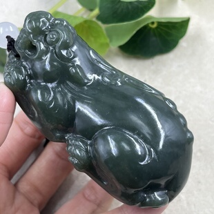 新疆和田玉且末貔貅手把件平安如意瑞兽摆件挂件把玩包邮192克
