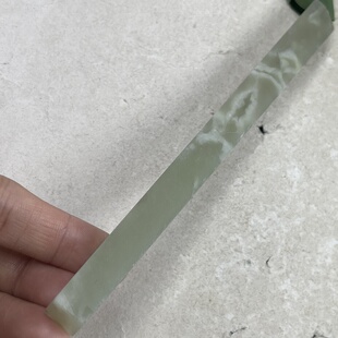 新疆和田玉白玉晴水冰透发簪料长条镇尺玉石料下脚料包邮长133mm