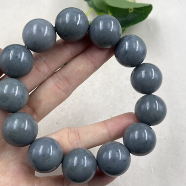 新疆和田玉青花籽转运珠圆珠手串18mm珠子手链把玩包邮男女115克