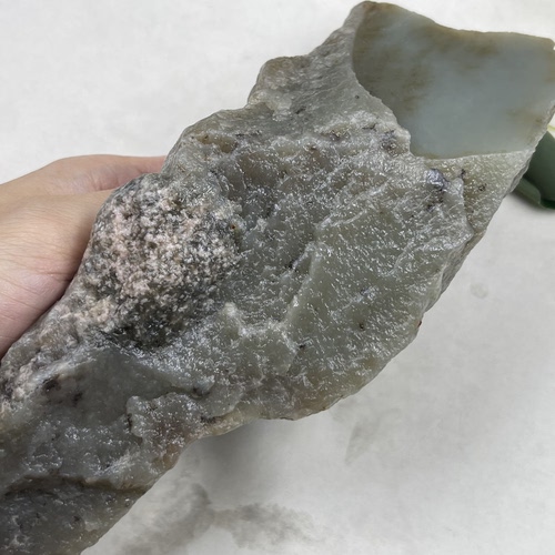 新疆和田玉青白玉且末摆件边角料玉石料DIY 珠子毛料包邮758克ta
