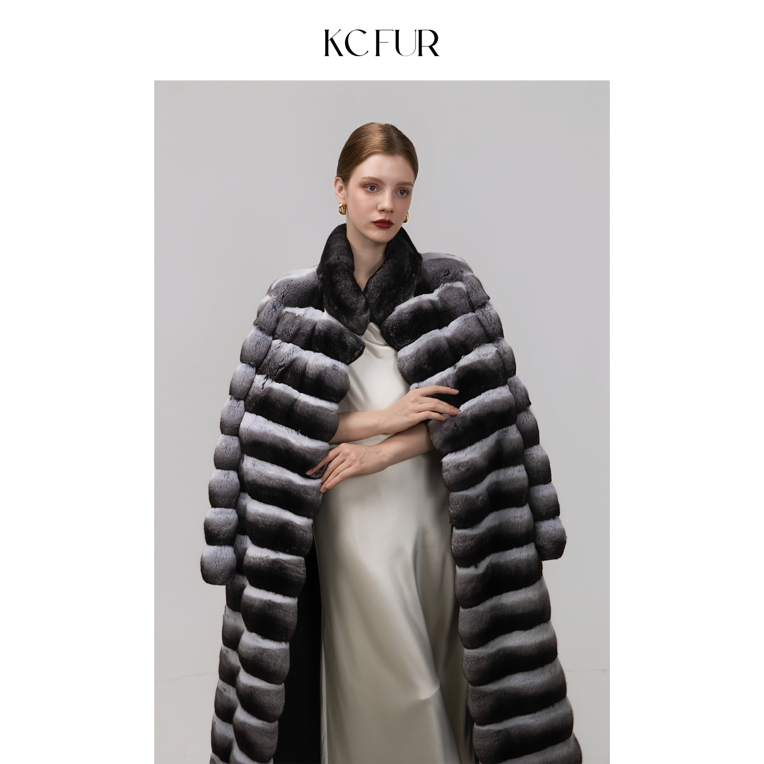 KC珍稀青紫兰长款横排紫貂外套