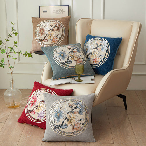 正品保障南通家纺厂家雪尼尔绣花系列睡觉夹腿抱枕高级感床头