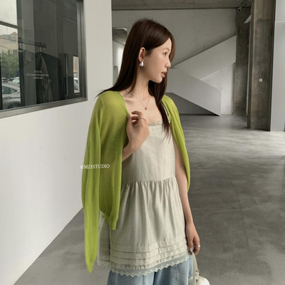 不晚 夏日女装韩系温柔风蕾丝拼接百搭显瘦吊带小衫