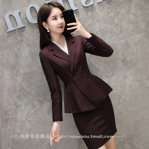 职业装女套装时尚气质女神范工作服新款秋冬网红西服正装前台工装