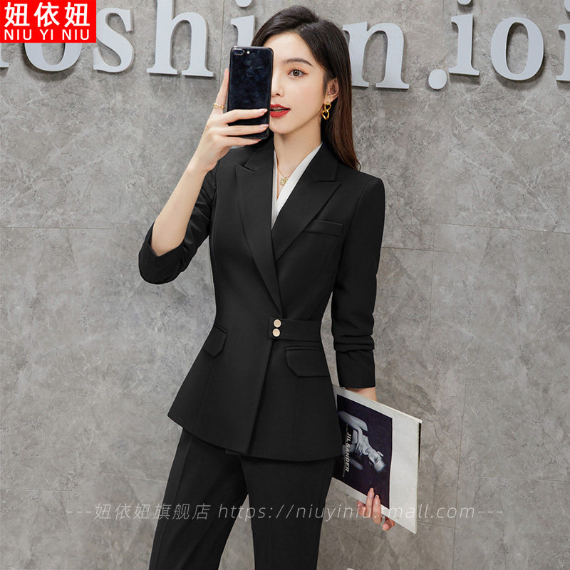高端职业装套装女时尚气质西服正装工作服秋冬大学生面试西装工装