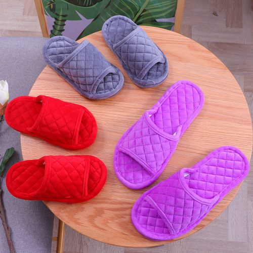 毛毛绒静音无声室内亲子地板拖鞋